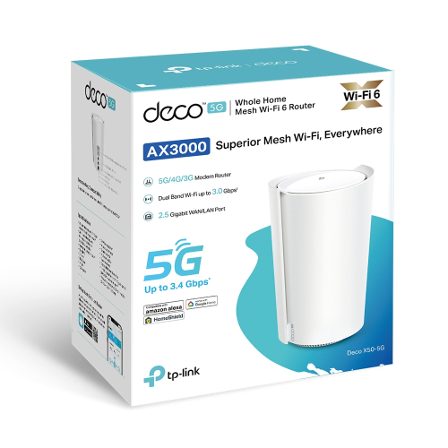 TP-Link - Deco X50-5G 5G Sim AX3000 雙頻 Wi-Fi 6 2.5G WAN/LAN Mesh CPE 路由器