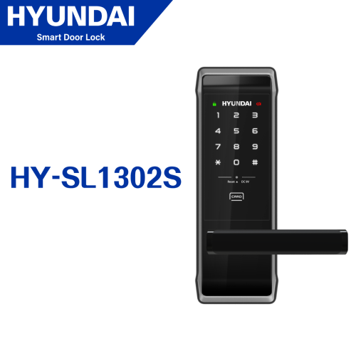 Hyundai 智能指紋密碼門鎖 - 把手式 - 銀框 (HY-SL1302S)