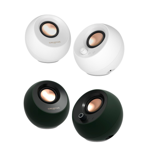 CREATIVE - PEBBLE PRO 具備藍牙™ 5.3 和自訂 RGB 燈光的時尚 2.0 USB-C 電腦喇叭