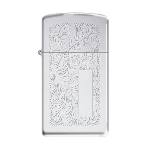 Zippo -【美版】Slim® Chrome Venetian® 纖巧威尼斯人-鏡面打磨鍍鉻 防風打火機