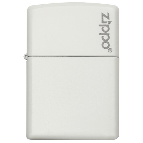 Zippo -【美版】經典白色霧面 Zippo 標誌設計防風打火機