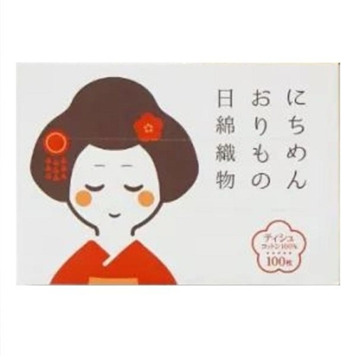 日綿織物 - 100%純綿 洗面巾 100片盒裝 - 歌舞姬 日本製造 