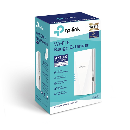TP-Link RE500X AX1500 雙頻Gigabit無綫網路WiFi 6訊號延伸器 Wi-Fi 6 中繼器 WiFi訊號擴展 OneMesh