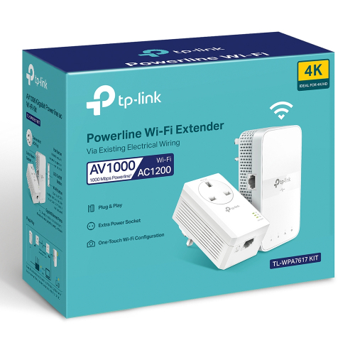 TP-Link - TL-WPA7617 KIT（套裝） AV1000電力綫網絡橋接器 帶 AC1200雙頻WiFi PowetLine PLC HomePlug