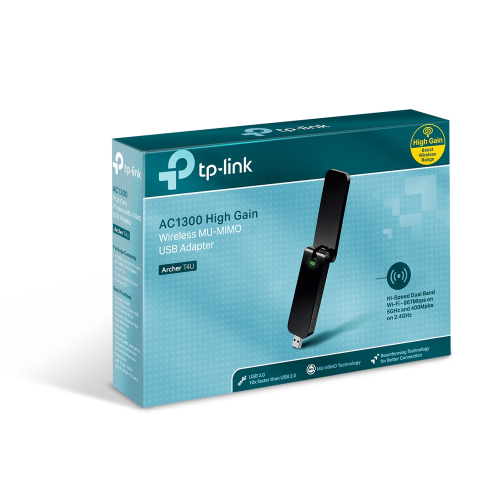 TP-Link - Archer T4U AC1300 Mu-MIMO高增益無線雙頻USB網卡 WiFi接收器