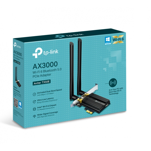 TP-Link - Archer TX50E AX3000雙頻WiFi6接收器+藍牙5.2 PCIe網卡 PCIE網咭