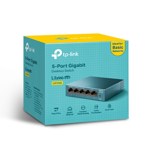 TP-Link - 網絡交換器 hub LS105G 5埠10/100/1000Mbps 桌上/壁掛兩用 switch