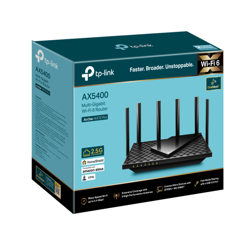 TP-Link - Archer AX72 Pro AX5400 Multi-Gigabit WiFi 6+ 路由器