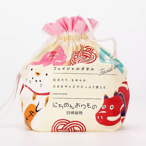 日綿織物 - 100%純綿  加厚版 洗面巾 70片卷裝 -  招財貓 日本製造 