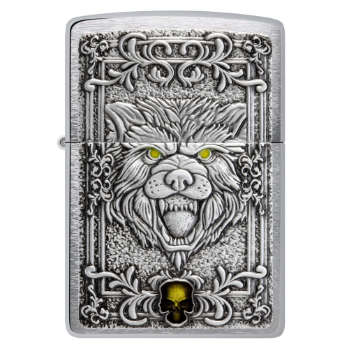 Zippo -【美版】狼頭徽章防風打火機