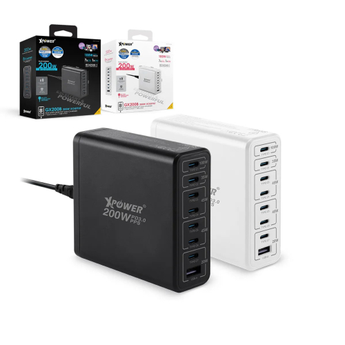 XPOWER - GX200B 200W 8輸出 PD3.0/PPS 桌上型GaN充電器