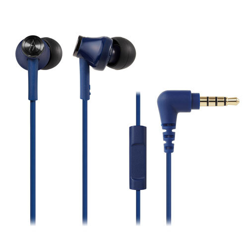 Audio-Technica AT 智能手機專用入耳式耳塞咪高峰 - 藍色 (ATH-CK350IS BL)