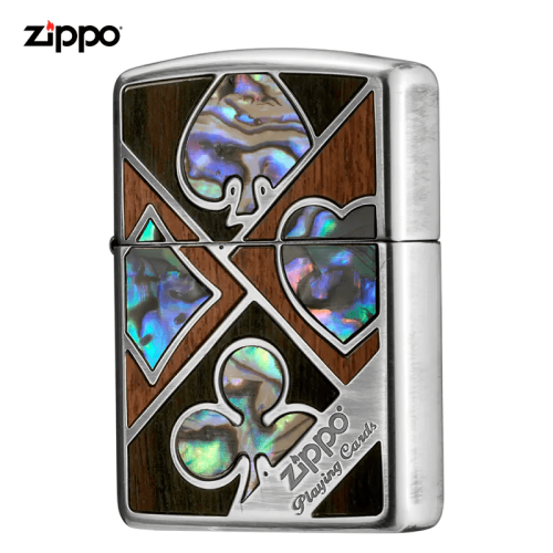 Zippo -【日版】菱形木紋撲克 防風打火機