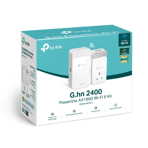 TP-Link - PGW2440 KIT G.hn2400 電力線 AX1800 WiFi 6 KIT