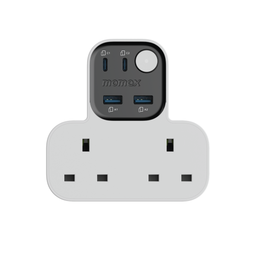 Momax 1-Charge Work Flow USB + 2口T型插座 - 白色 #US17UKW