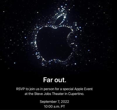 Apple 9月7日將舉行發佈會